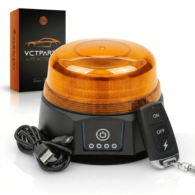 VCTparts VCTparts Oranje LED Batterij Zwaailicht Noodverlichting met Afstandsbediening en Magneet - 36 LED 12V 24V Oplaadbaar VCTparts 1