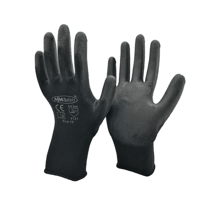 Sicherheitsanbieterhandschuhe mit Gummischicht schwarz [Größe XL]