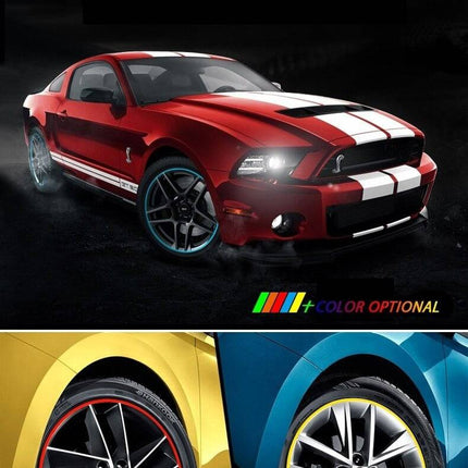 Velgen Bescherming Flexibele Decoratie Strip met Tape Geel (8 meter) - VCTparts.nl