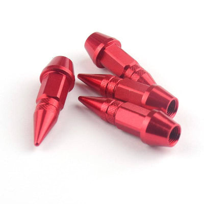 Valida Caps Slot Bolt Bullet Style Rost -resistente Spitzenkappen - Aluminiumrot (Set 4 Teile)
