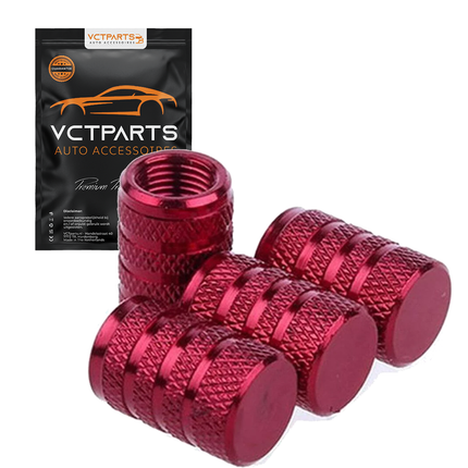 Universele Ventieldoppen Aluminium Rood – Set van 4 Stuks voor Auto, Motor en Fiets - VCTparts.nl