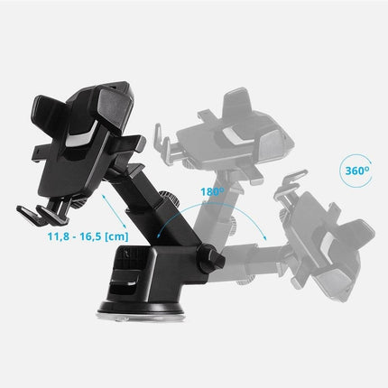 Merkloos Verstelbare Autohouder Telefoonhouder Dashboard of Raam Zwart Hurtel 6