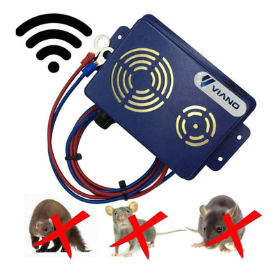 Amio Electronic Ultraschall Nagetierläuse mit LED für Autoblau [Marten - Ratten - Mäuse - Wiesel]