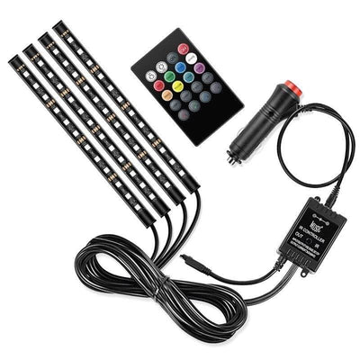 Fahrzeug Universal Inneneingangsbeleuchtung LED -Streifen 4 Streifen für Stuhl und Dashboard RGBW