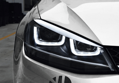 Volkswagen Golf 7 Scheinwerfer Angry Eyebrow Weiß (Set)