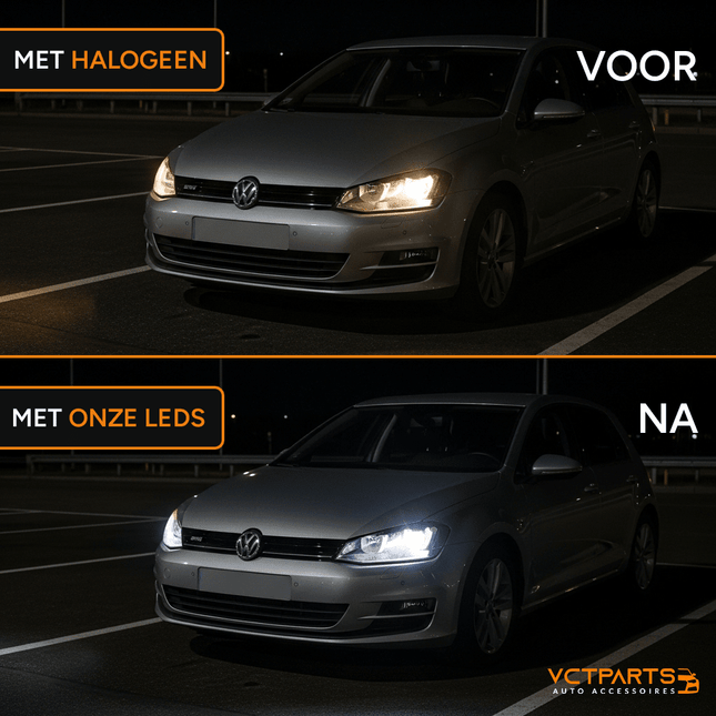 Volkswagen LED H7 Witte Koplampen Dimlicht 6000K 120W (set) [Golf 6 / 7 - Passat - Touran - Tiguan - T - ROC] - VCTparts.nl