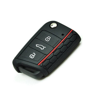 Volkswagen Key Hoes Silikonabdeckung Schwarz Rot [Golf 7 - Octavia A7]