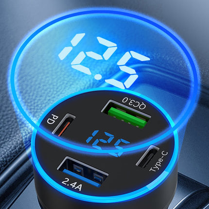 Wozinsky Wozinsky Auto Oplader 50W 2x USB - C 2x USB - A met Display en Snelladen 4 Poorten voor meerdere apparaten Hurtel 9