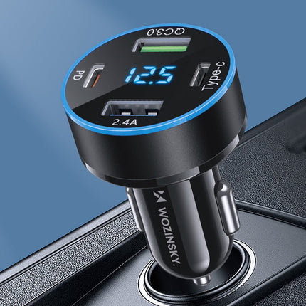 Wozinsky Wozinsky Auto Oplader 50W 2x USB - C 2x USB - A met Display en Snelladen 4 Poorten voor meerdere apparaten Hurtel 6