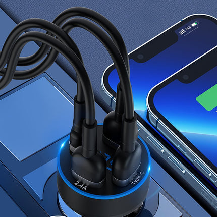 Wozinsky Wozinsky Auto Oplader 50W 2x USB - C 2x USB - A met Display en Snelladen 4 Poorten voor meerdere apparaten Hurtel 8