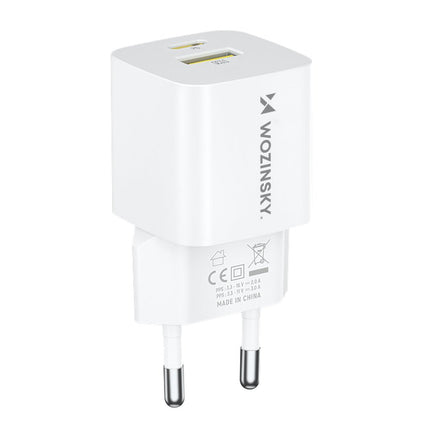 Wozinsky WWCEAC GaN USB A USB C 33W Snellader Voor Stopcontact Wit - VCTparts.nl