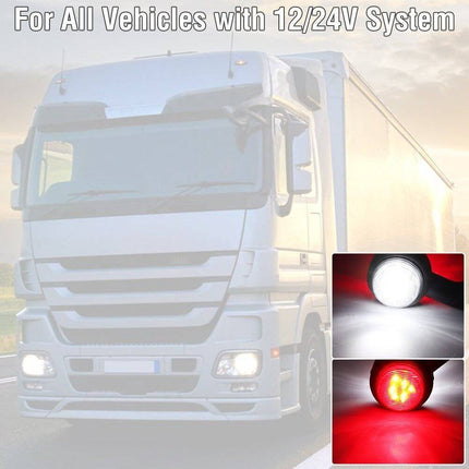 VCTparts Zijmarkeringslichten Gevarenverlichting led Rood Wit Elleboog (set) [Rubber - Vrachtwagen - Trailer] NORGOS 2