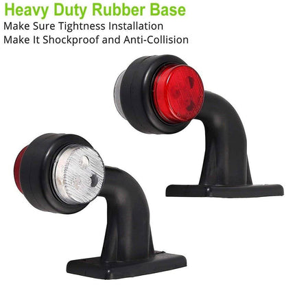 VCTparts Zijmarkeringslichten Gevarenverlichting led Rood Wit Elleboog (set) [Rubber - Vrachtwagen - Trailer] NORGOS 5