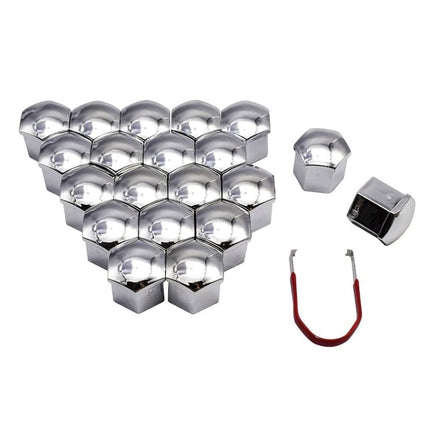 VCTparts Zilveren Wielbout Wielmoer Doppen Beschermende Afdekkapjes 20 Stuks 21mm Set - Velgbescherming en Strakke Uitstraling NORGOS 1