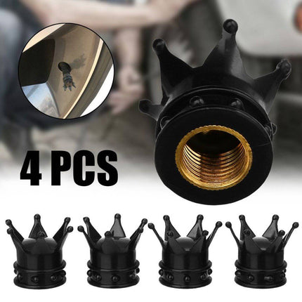 VCTparts Zwarte Kroon Ventieldopjes - Metaal (set) NORGOS 6