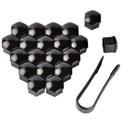 Schwarze Radschrauben -Radmutkapital -Schutzkappen 20 Teile - 17mm (Set)